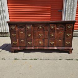 Vintage Triple Dresser with Red Mahoghany Stain