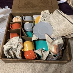 Antique Childrens Tea Set Depression Glass