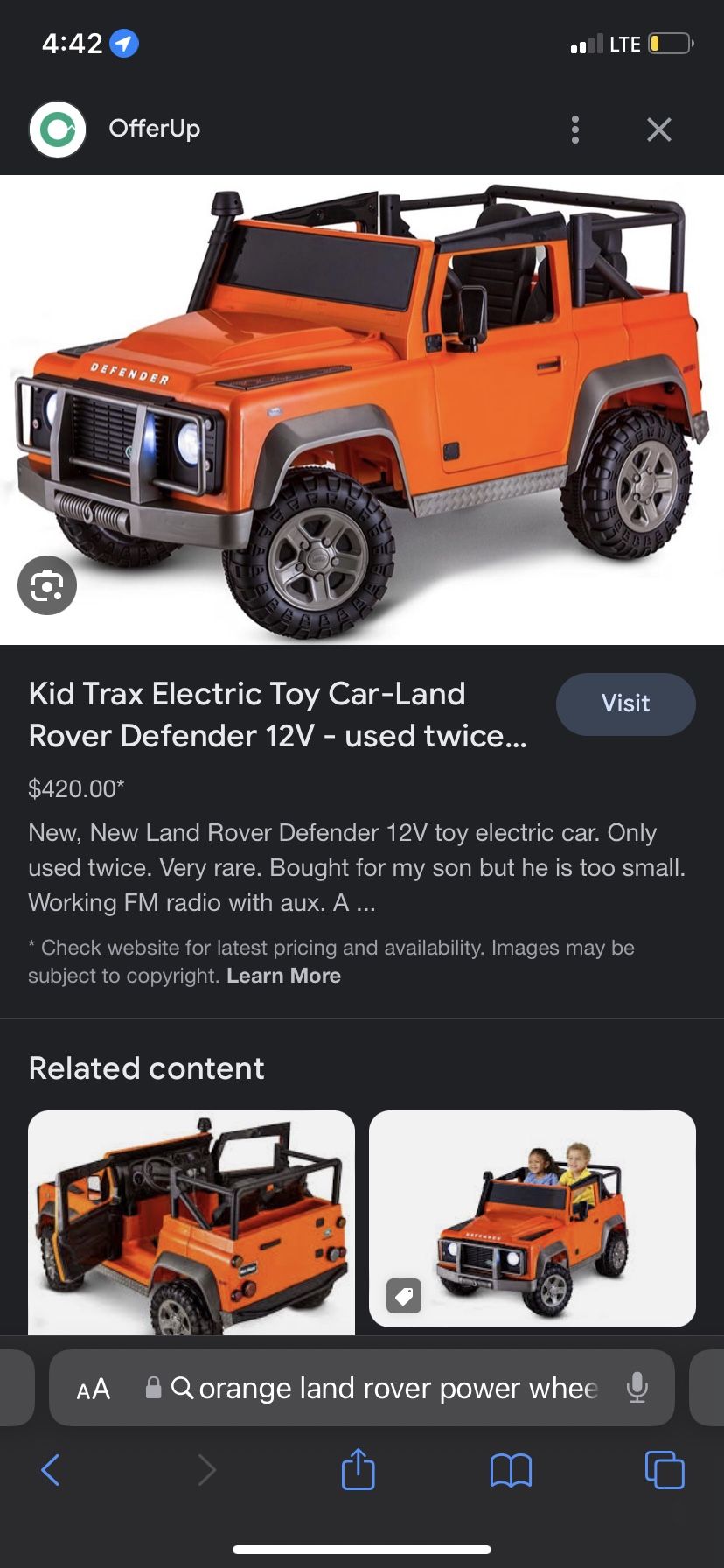 Land Rover Power Wheels