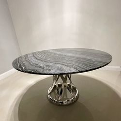 Marble Table With Chrome Base 