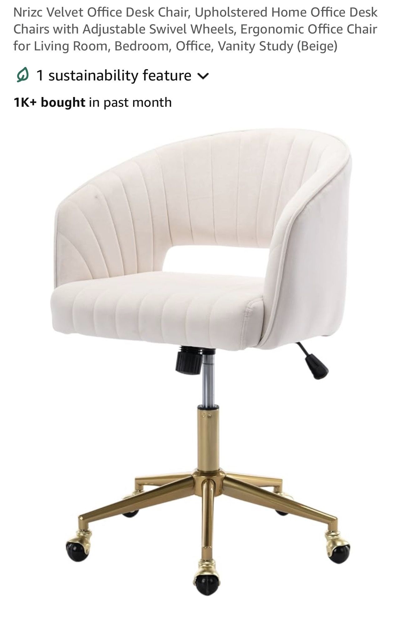 Nrizc Velvet Office Desk Chair