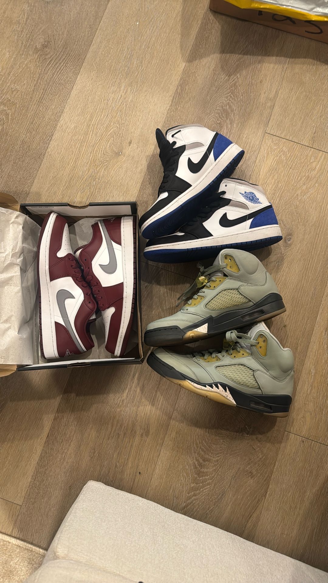 Jordan 1 Low, Jordan 1 Mid, Jordan 5 Size 9.5