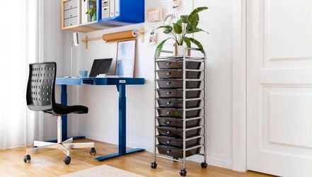 10-Drawer organizer Rolling storage cart with wheels