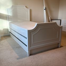 Pottery Barn Twin Trundle + Canopy Bed