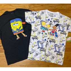 Nickelodeon Spongebob & Hey Arnold, T-Shirt BUNDLE 2 Men’s Sz L New! 