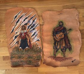 Argentine Oil Paintings On Leather