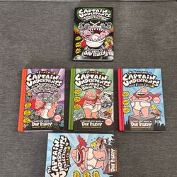 Captain Underpants Misc Hardcover Books (No 1, 2, 3, & 11) Bundle of 4