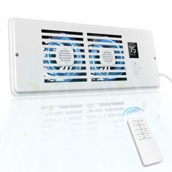 AC Vent Booster Fan 4" x 12" Register, Fixes Room Hot & Cold Spots Quiet 10-Speed Register Booster Fan with Thermostat Control, Remote & LCD Display, 