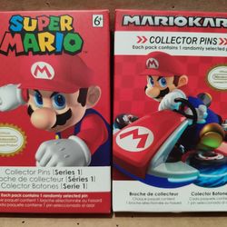 Super Mario And Mario Kart Official Nintendo License Pin Boxes
