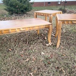 Elevate Your Space - Stunning Parquet Coffee Table Set - 3 Piece Set