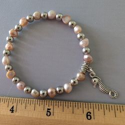 Natural 6-7mm Irregular Pink Pearl Bracelet