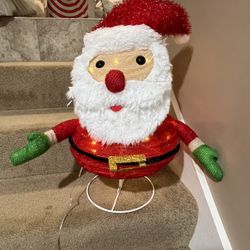 Holiday Living 24-in Santa Free Standing Decoration White Incandescent lights 