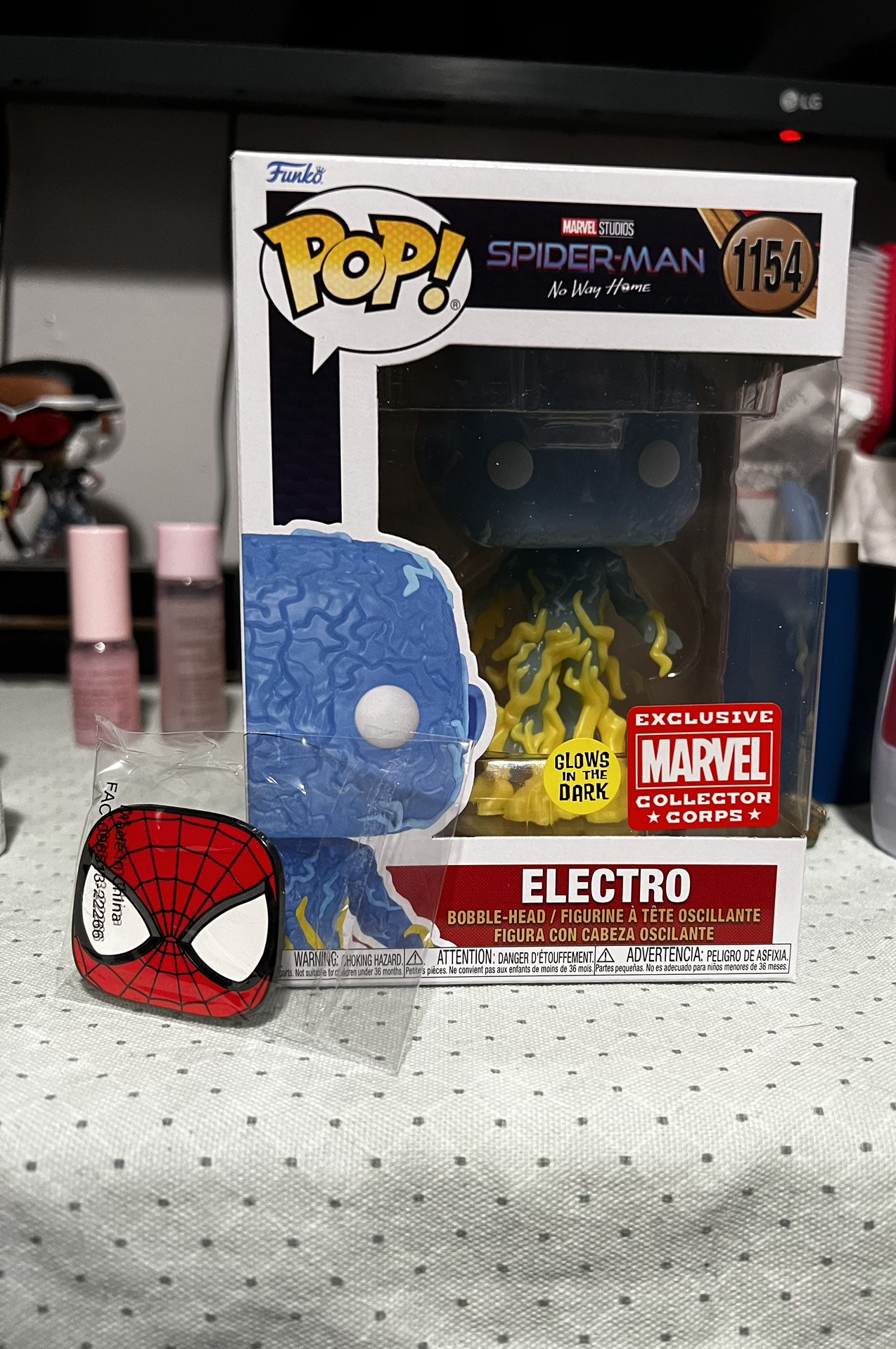Electro Funko Pop + Spider Man Enamel Pin