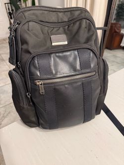 Tumi Alpha Bravo Black Nylon and Leather Backpack
