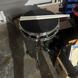 Snare With Stand And Snare Head And Sticks