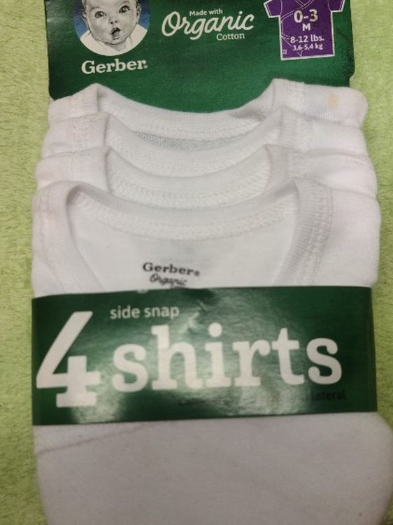 Gerber organic cotton side snap Shirts