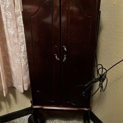 Vintage Wooden Jewelry Box with Doors & Drawers – Great Condition! 