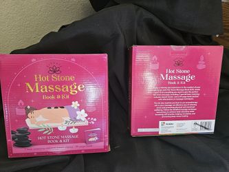 Hot Stone Massage Book & Kit – 7 Basalt Stones + 24-Page Book, New in Box