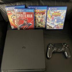 PS4 Slim 1tb Terabyte- Controller, Games, and Cables Bundle Included