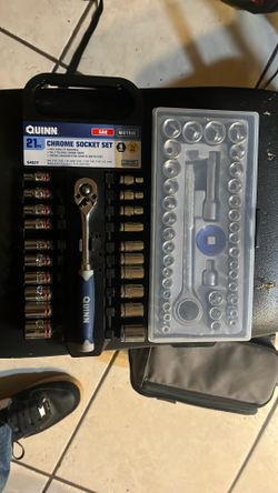 1/4 Quinn Socket And Ratchet Set Plus 40 Pc 3/8 And 1/4 ratchet And Socket Set Tool bench Brand