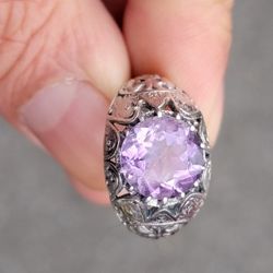 Amethyst and sterling ring size 7.5