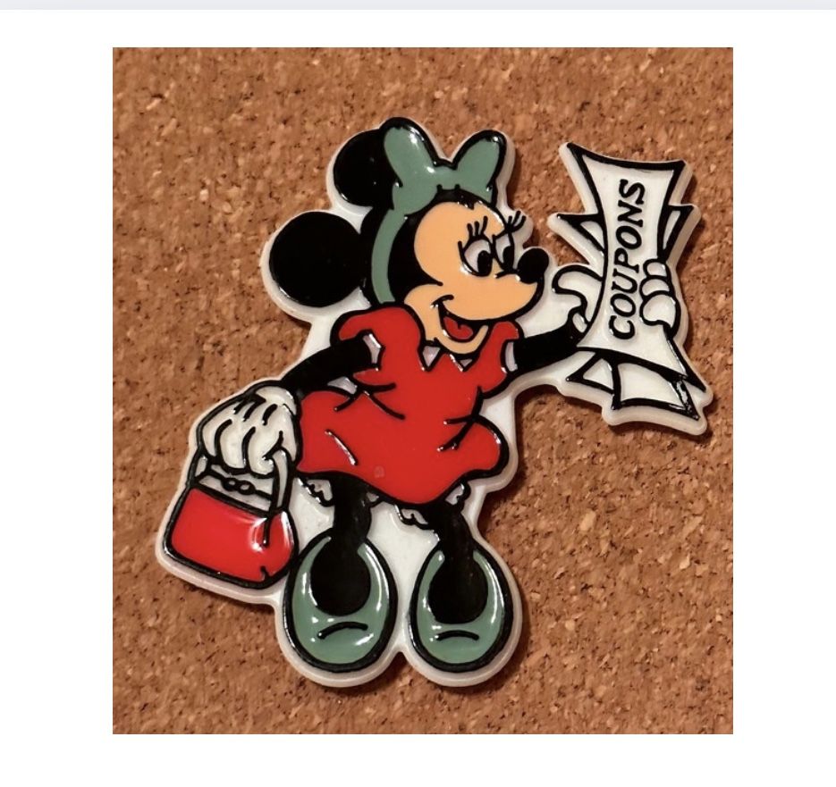 Vintage Minnie Mouse Magnet Fridge Magnet Disney Collectible Coupons