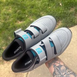 Bontrager Adorn Cycling Shoes Gray Blue Black 2 Bolt Unisex Size 8.5 Women’s