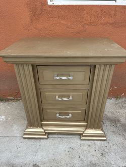 Elegant Gold 3-Drawer Nightstand / Side Table - Delivery or Pickup