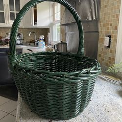  Large Size Green Wicker Basket 