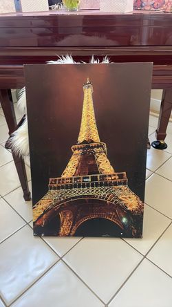 Eiffel Tower Night Canvas Wall Art