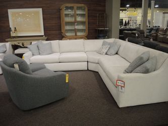 Jonathan Louis Wilshire 3 Piece Sectional - White Sand | L-Shaped Couch | Corner Couch