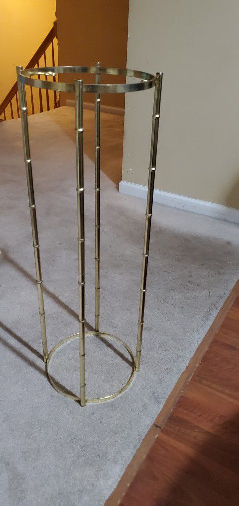 HOLLYWOOD REGENCY BRASS  BAMBOO PLANT  STAND 70'S