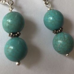 Mustang turquoise earrings 925 sterling silver