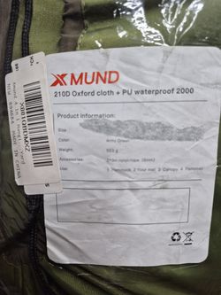 Xmund 4 In 1 Hammock Raincoat Canopy Floor Mat 55x55" 210D Oxford Waterproof NEW