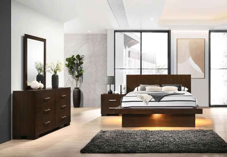4 Piece Bedroom Set Include Queen Bed, Dresser, Mirror, 1 Nightstand…Optional Chest can be added