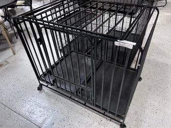 43” Heavy Duty Dog Crate with Top Opening | Rolling Metal Pet Kennel