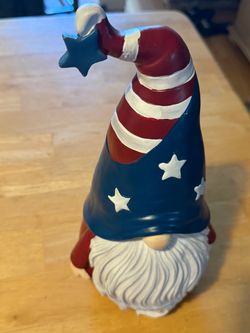 Patriotic Gnome Figurine Red White Blue