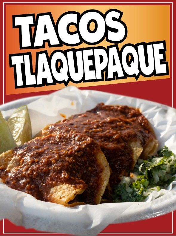 Tacos Tlaquepaque Window Sticker Mexican Food Truck Concession Vinyl Restaurant