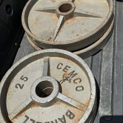 120 pound Olympic weights and bar
