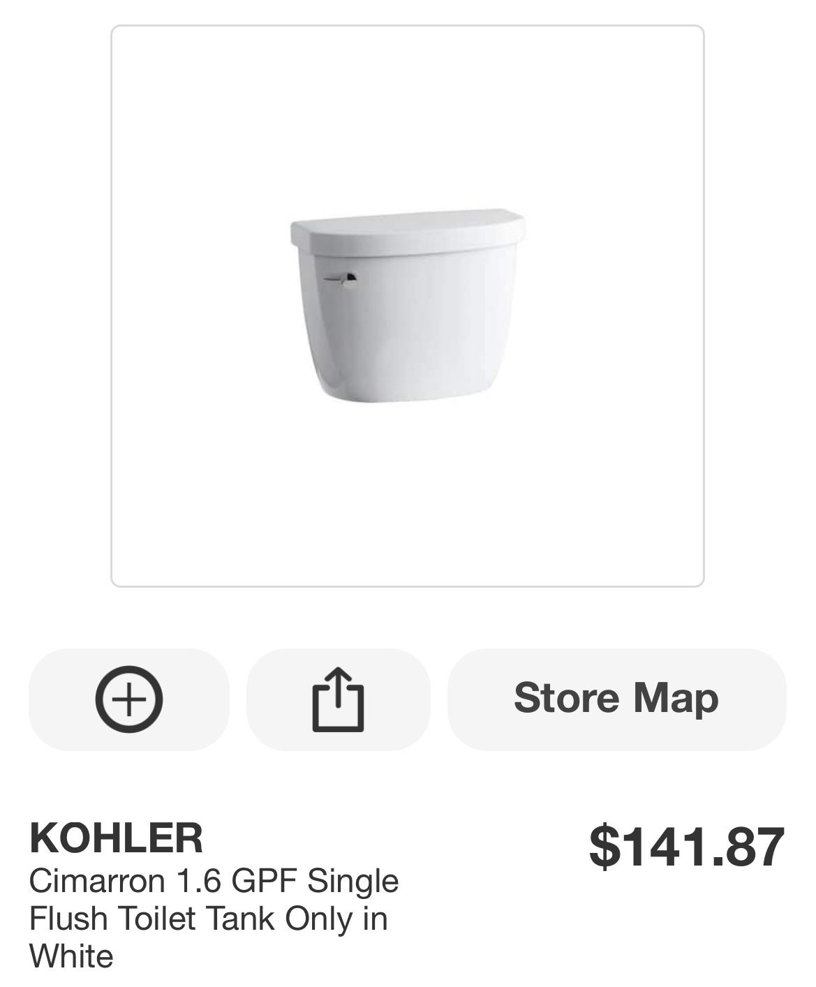 KOHLER Cimarron Toilettenspülkasten 1,6 GPF – Weiß, Mit Aqua Piston Technologie, Für K-4347 Schüssel