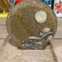 Vintage Retro Lucite Resin Seashell Seashore Tiki Retro Napkin Holder