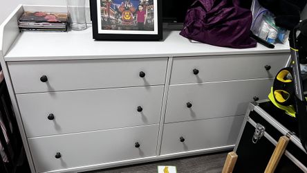 Chest of drawers 6 drawers, white, 138x84 cm