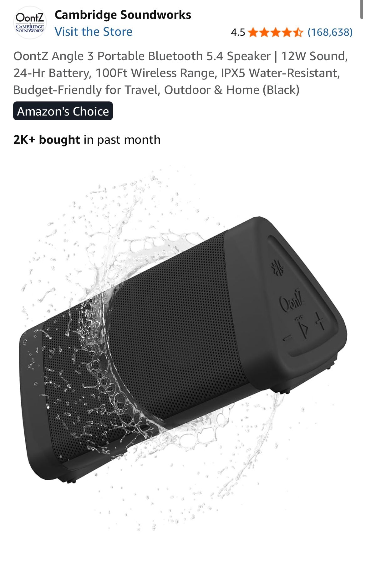 OontZ Angle 3 Portable Bluetooth 5.4 Speaker