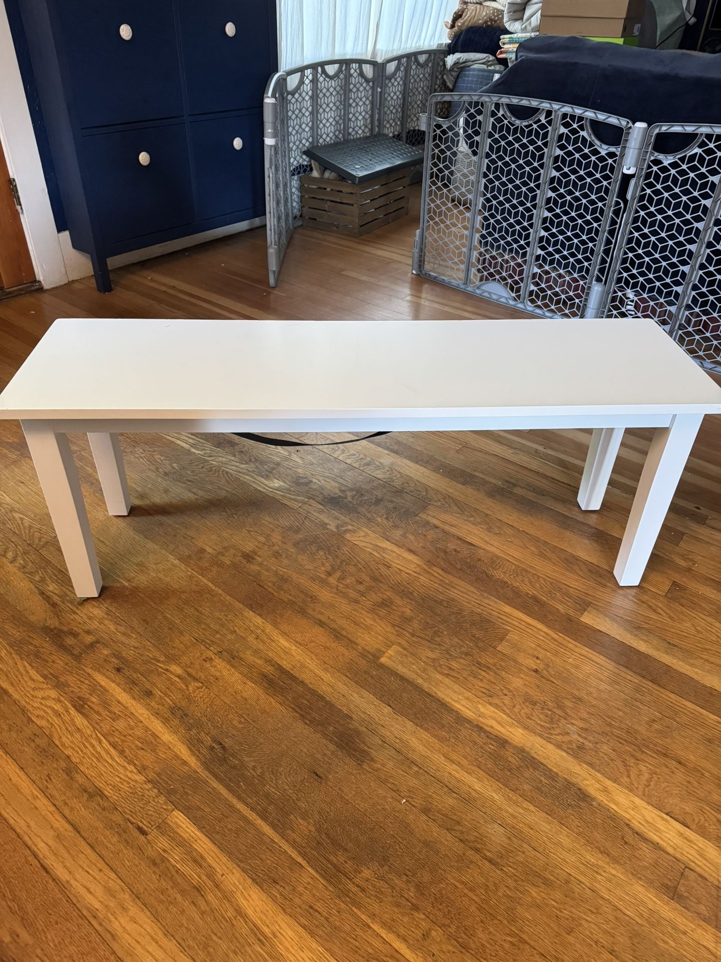 White Wood Bench