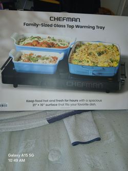 Chefman Family-Sized Glass Top Warming Tray