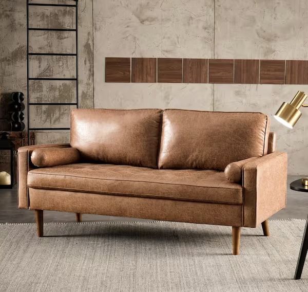 New in box 69.68 in. Light Brown Suede Fabric 2-Seater Loveseat-multiple available