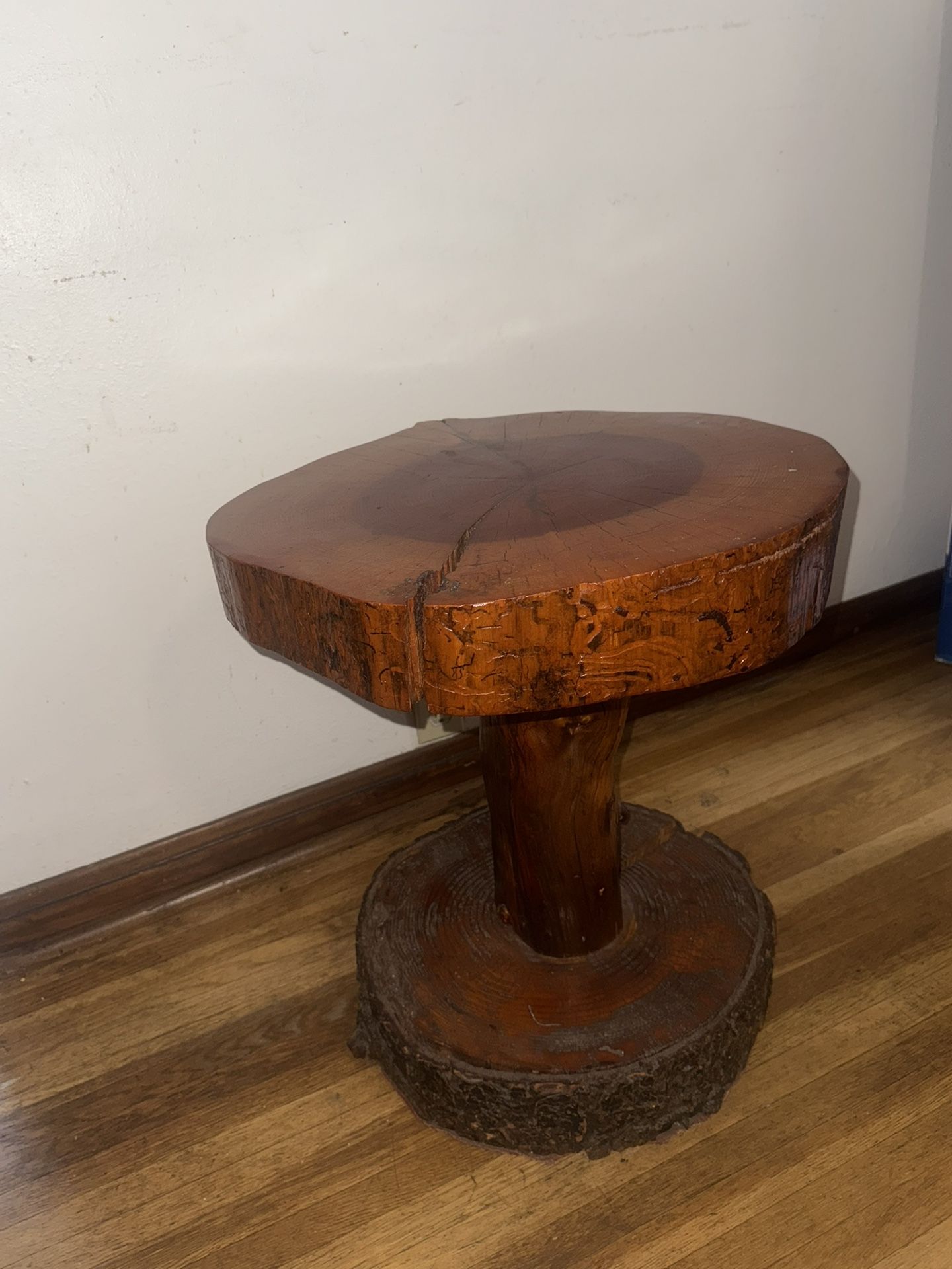 Tree trunk table