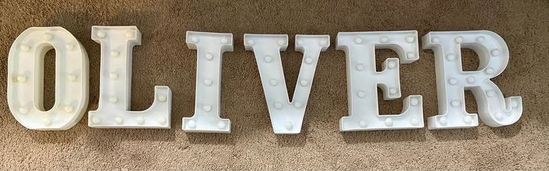 “OLIVER” light up marquee letters