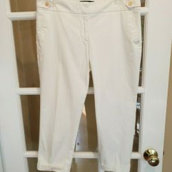 Talbots - Signature Style-White Cropped Pants Size:10P