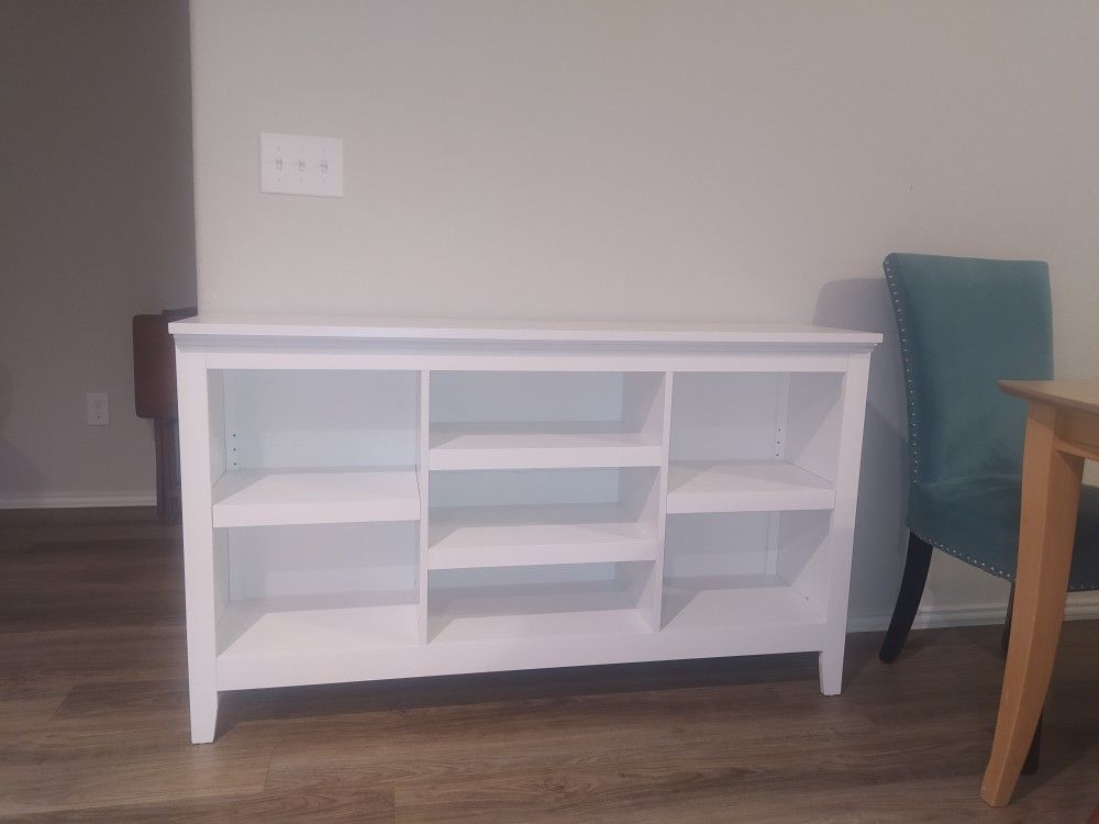 32in tall, Carson Horizontal Bookcase, White, Tv Stand, Threshold, Brand New
